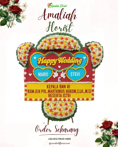 Karangan Papan Bunga Pernikahan di Karang Pule